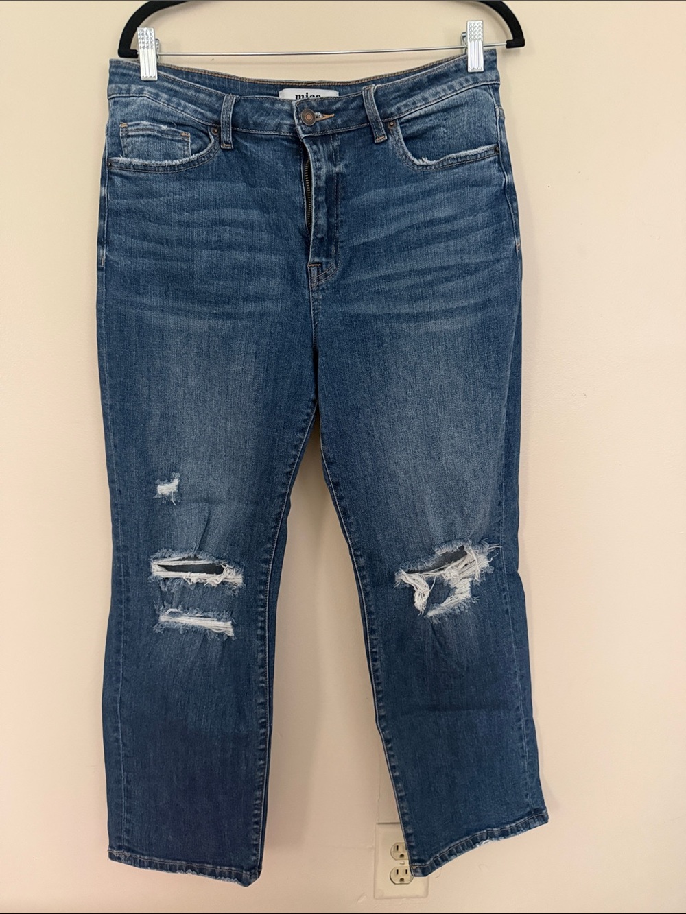 Mica-Relaxed Mid-Rise Distressed Boyfriend Jeans - Blue